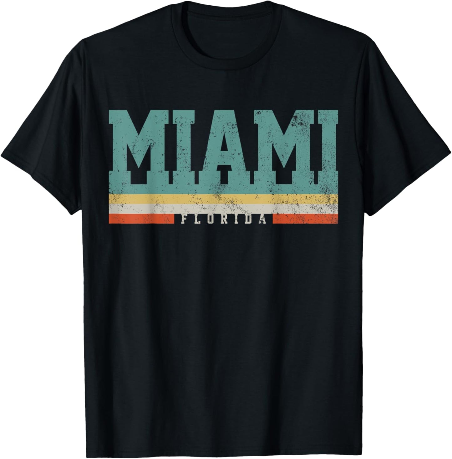 Miami Florida Retro Vintage Gift T-Shirt - T-Shirt | Black