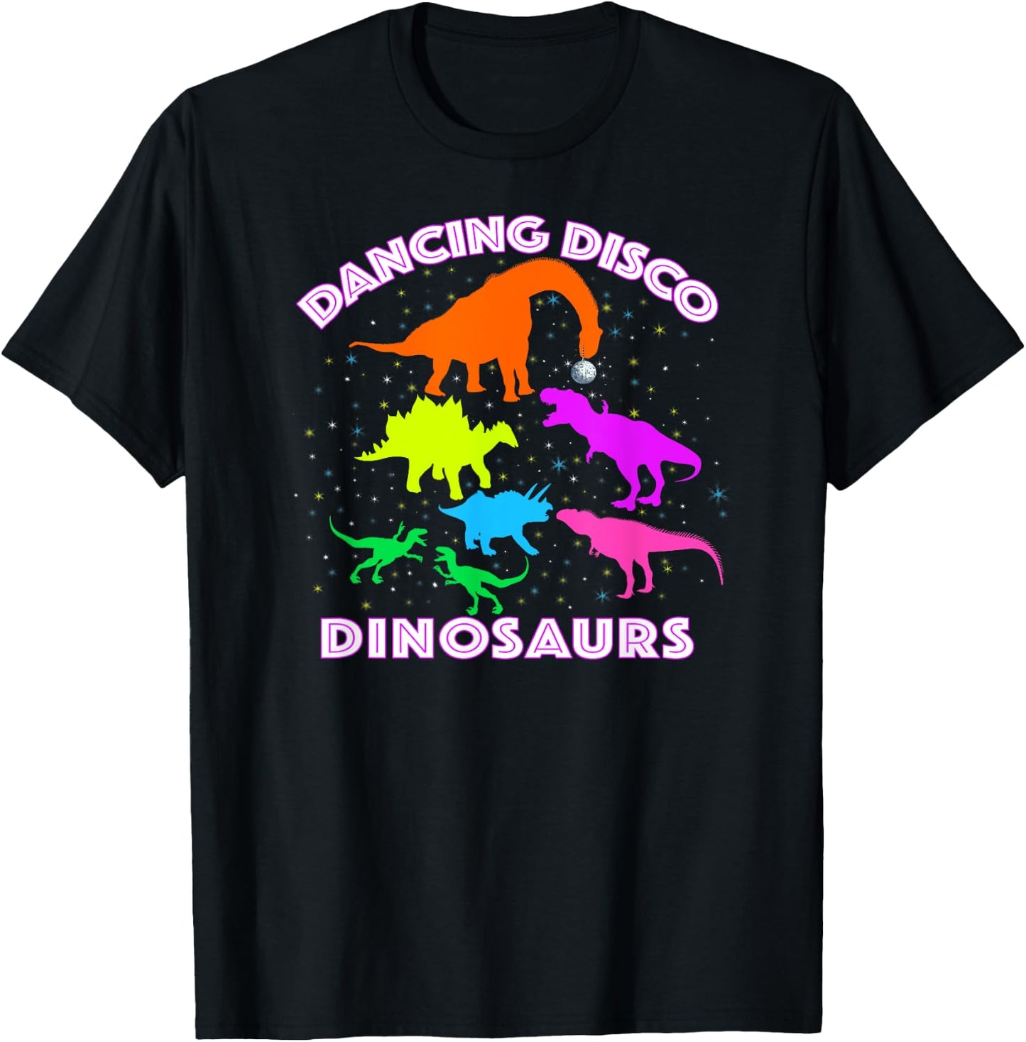 Disco Dancing Dinosaurs Prove Awesome Teacher Present Idea Women Kids T-Shirt - T-Shirt | Black