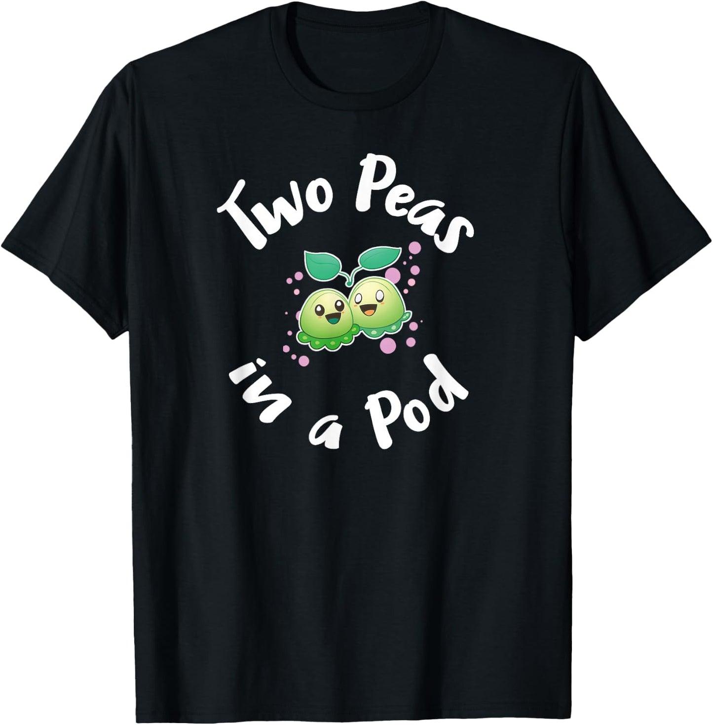 Two Peas in a Pod - My Twin Is My Best Friend Matching Twins T-Shirt - T-Shirt | Black