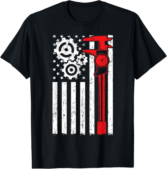 Machinist Patriotic Machine Tools Operator Independence Day Kids Men T-Shirt - T-Shirt | Black