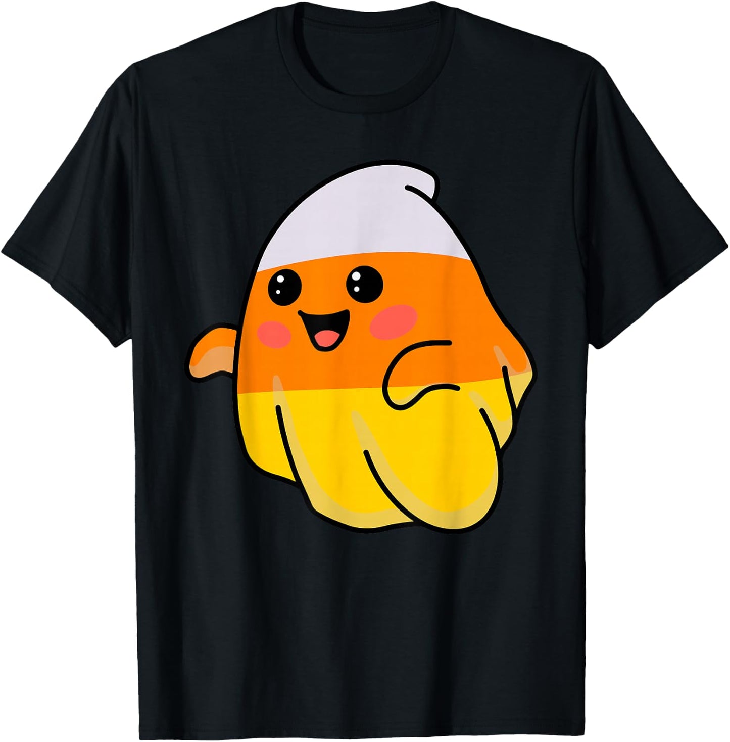 Candy Corn Ghost Costume Funny Lazy Halloween Cute Ghostie T-Shirt - T-Shirt | Black