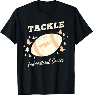 Tackle Endometrial Cancer Endometrial Cancer Awareness T-Shirt - T-Shirt | Black