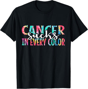 Cancer Sucks In Every Color Fighter | Fight The Cancer T-Shirt - T-Shirt | Black