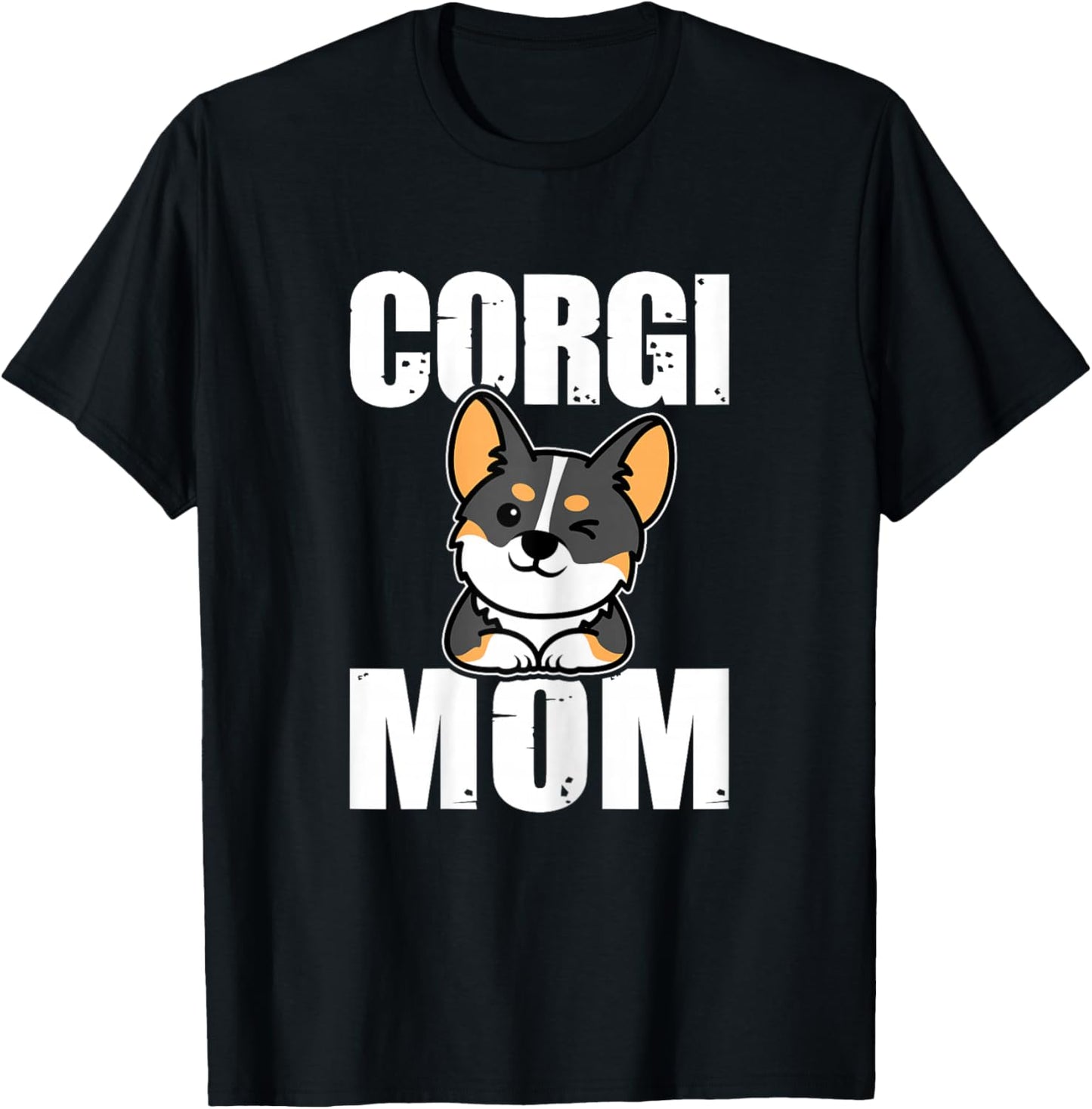 Tricolor Corgi Mom Gifts Dog Lover Pet Owner Women T-Shirt - T-Shirt | Black