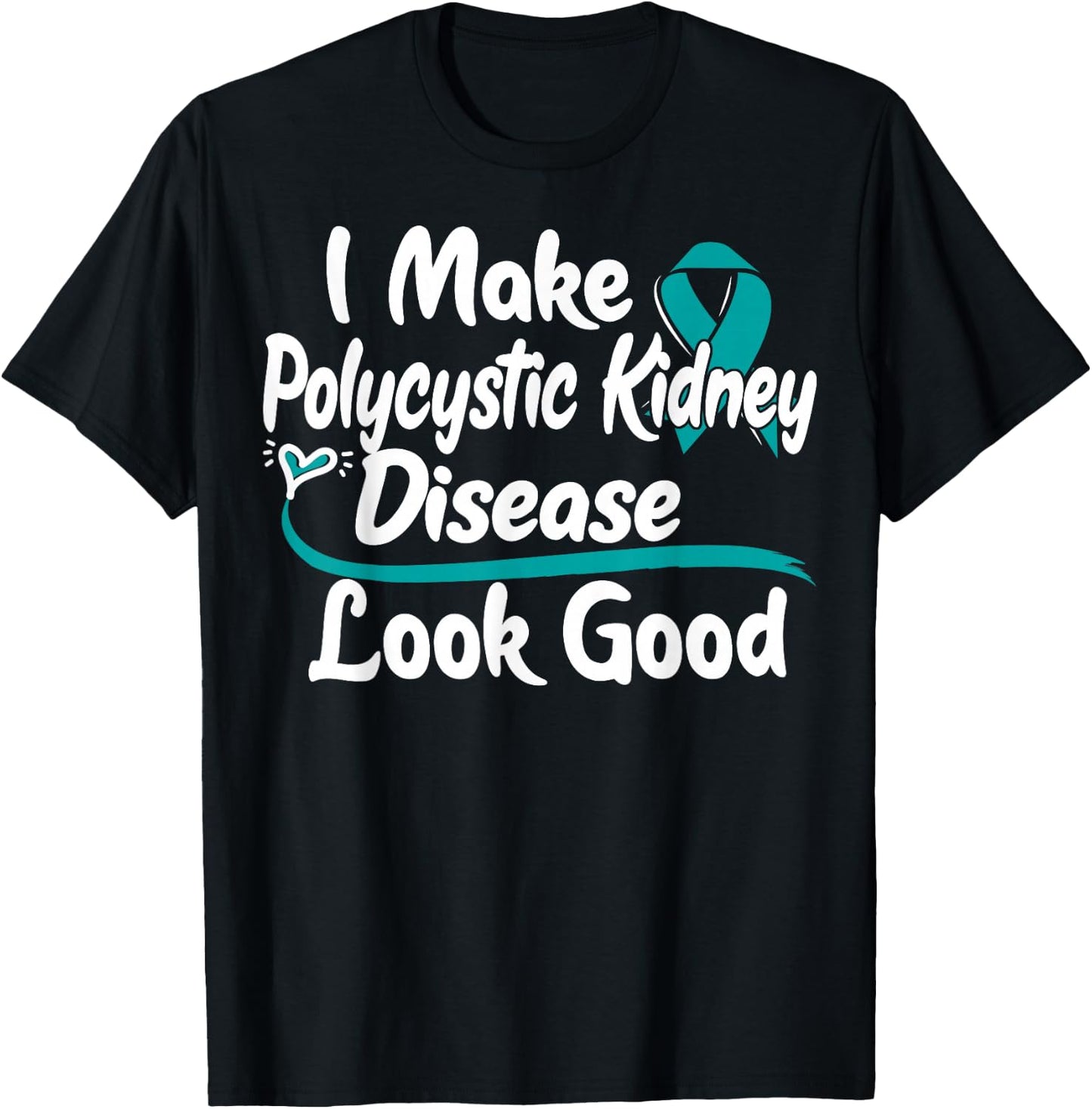 Teal Ribbon Awareness PKD Awareness Gift - Polycystic Kidney Disease Survivor T-Shirt - T-Shirt | Black