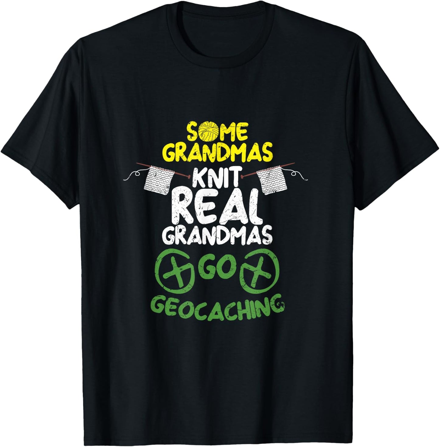 Funny Geocaching Real Grandmothers Geocacher Geocache T-Shirt - T-Shirt | Black