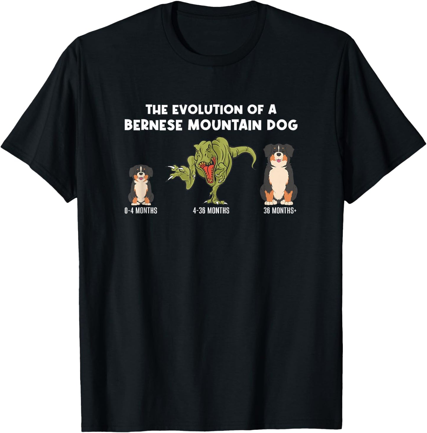 Bernese Dog Mom The Evolution Of A Bernese Mountain Dog T-Shirt - T-Shirt | Black