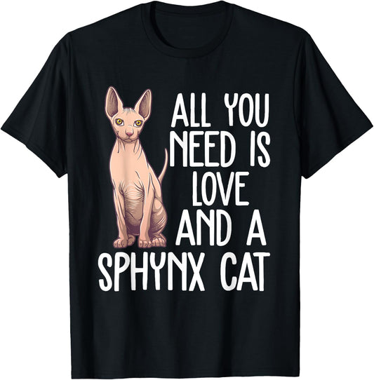 Funny Sphynx Cat Design Women Cat Lover Kitten Pet T-Shirt - T-Shirt | Black