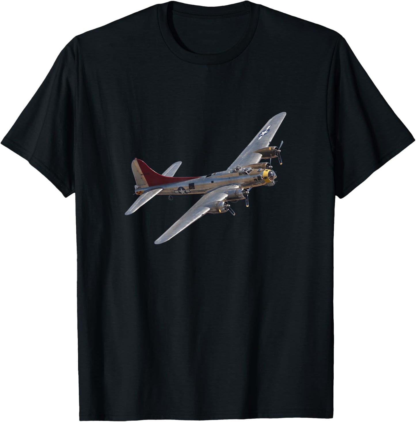 B17 Flying-Fortress WWII Fighter Plane USA History T-Shirt - T-Shirt | Black
