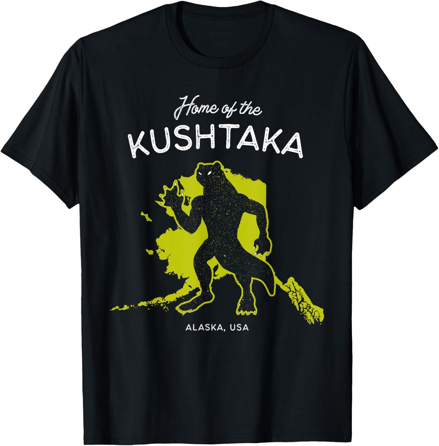 Home of the Kushtaka Otter Man - Alaska, USA Cryptid T-Shirt - T-Shirt | Black