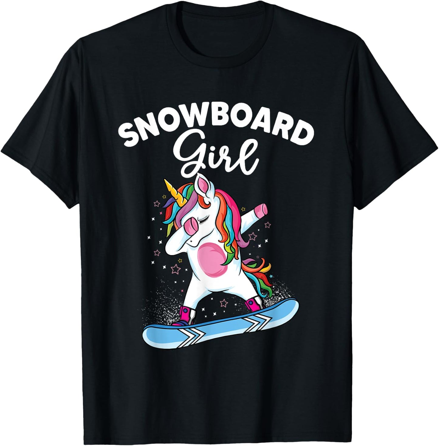 unicorn Snowboarding Skiing Dabbing unicorn Snowboard girl T-Shirt - T-Shirt | Black