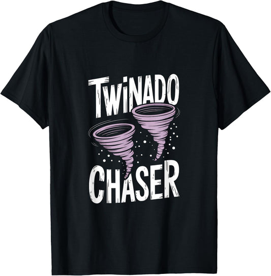 Twinado Chaser - Twinado Chaser Funny Dad Twin T-Shirt - T-Shirt | Black