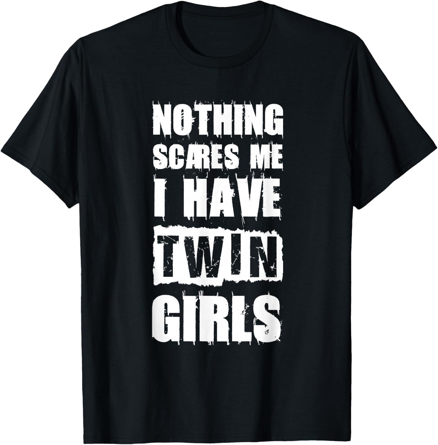 Funny Twin Daughter Mom of Twins Dad of Twins T-Shirt - T-Shirt | Black