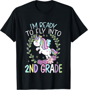 Kids I'm Ready To Fly Into 2nd Grade First Day Of School T-Shirt - T-Shirt | Black