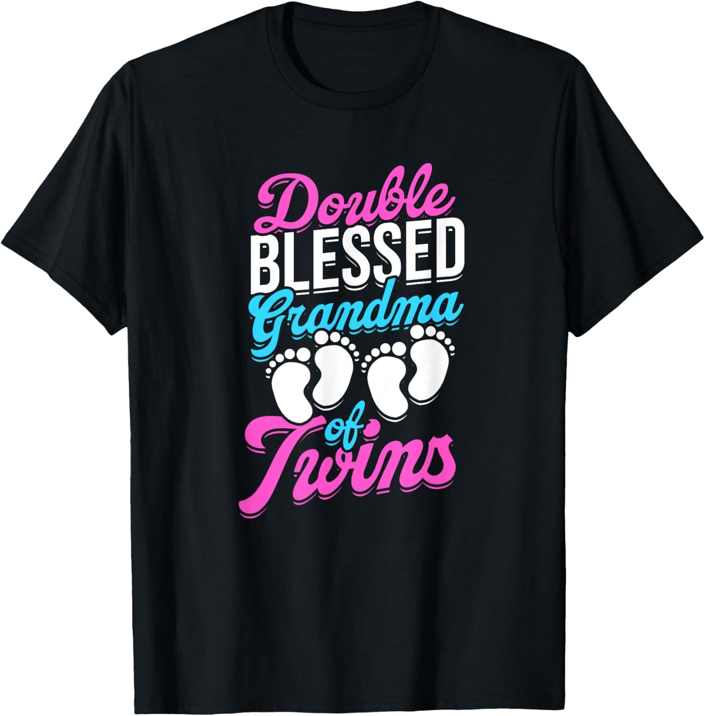 Double blessed grandma of twins - Family Spoiling Grandma T-Shirt - T-Shirt | Black