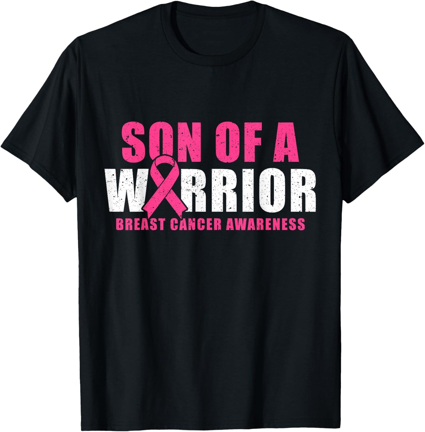 Son Of A Warrior Breast Cancer Awareness T-Shirt - T-Shirt | Black