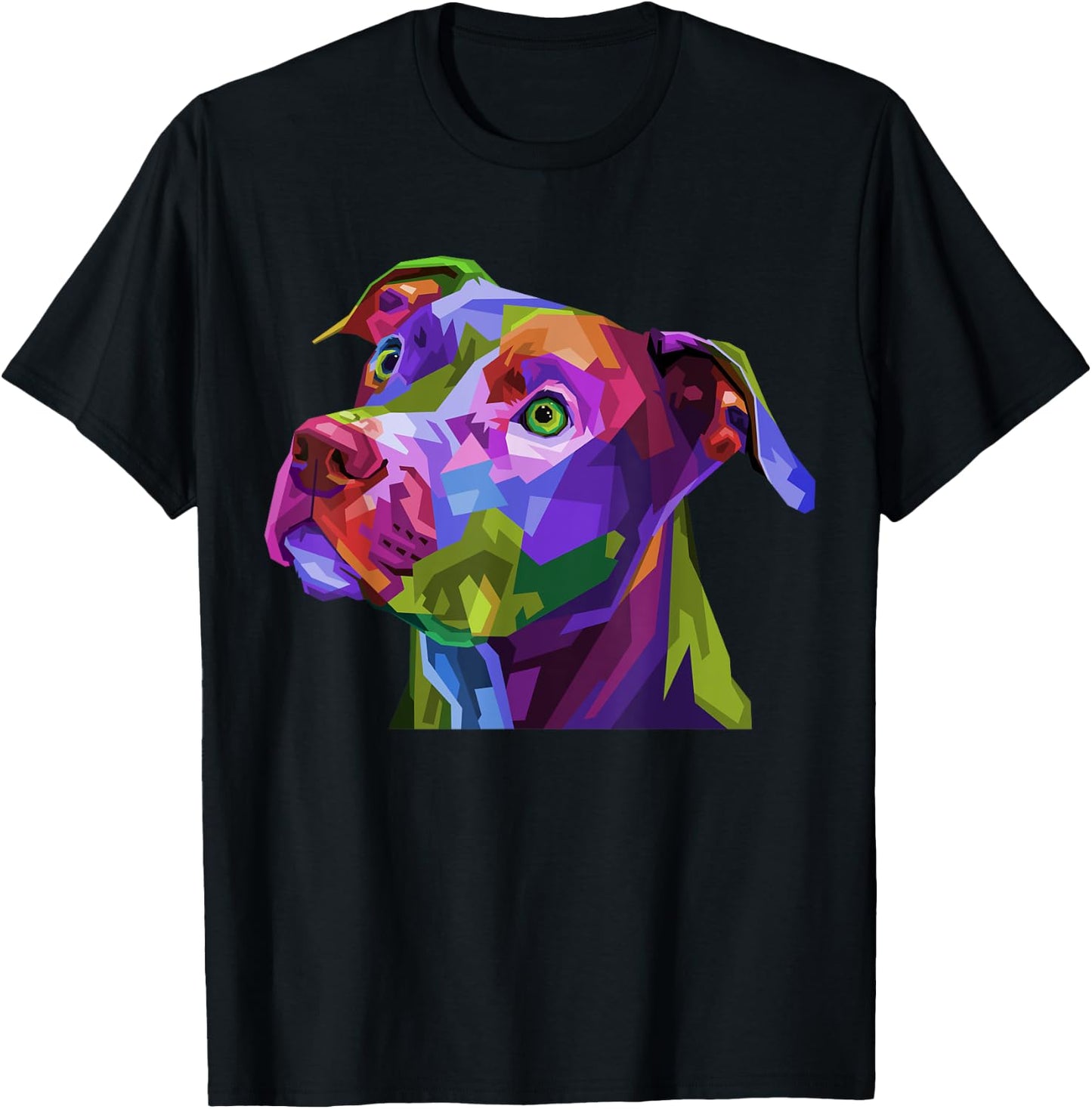 American Pitbull Terrier Pop Art Portrait for Dog Owners T-Shirt - T-Shirt | Black
