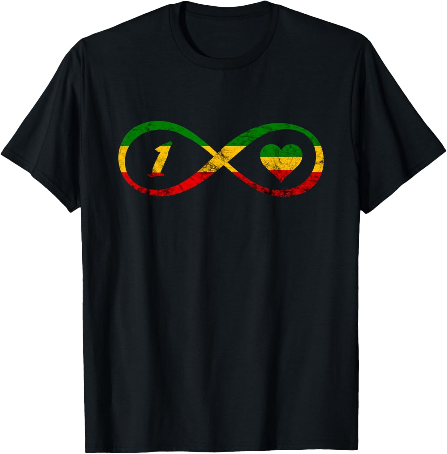 Rasta Reggae Music Hippie Infinity T-Shirt - T-Shirt | Black