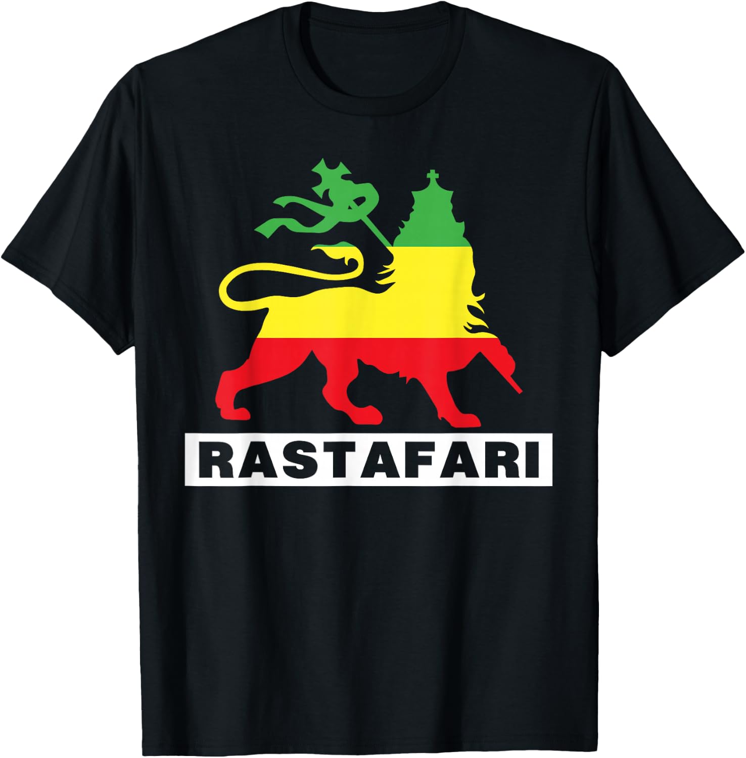 Lion of Judah Judah Rasta Rastafari Reggae T-Shirt - T-Shirt | Black
