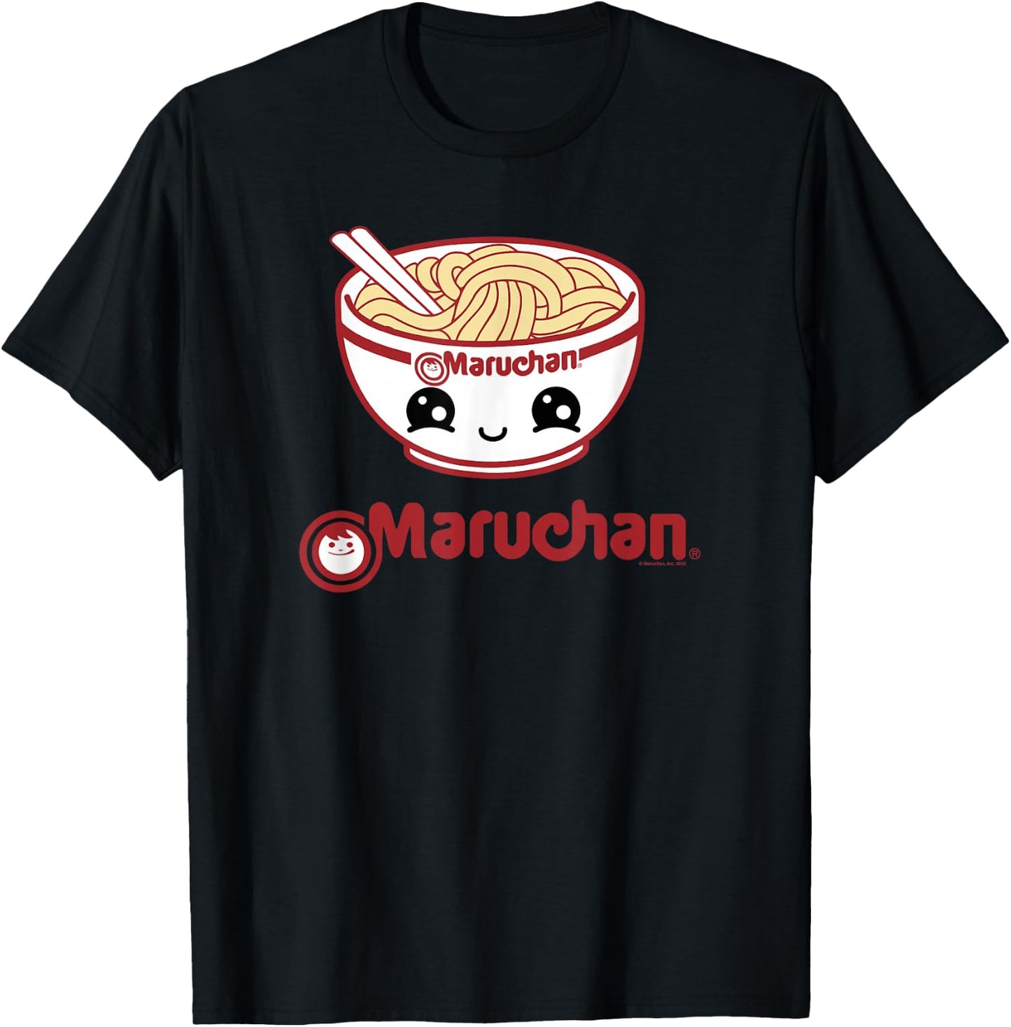 Maruchan Cute Noodle Bowl Face Logo Small T-Shirt - T-Shirt | Black