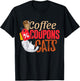 Coffee Coupons Cats Funny Cute Coffee Cat Humor Couponing T-Shirt - T-Shirt | Black