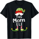 Mom Elf Group Christmas Funny Pajama Party T-Shirt - T-Shirt | Black
