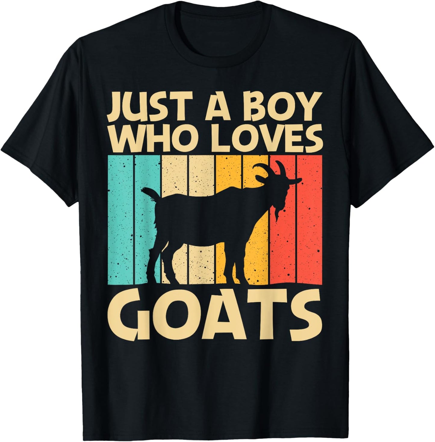 Cool Goat Design For Boys Kids Goat Farmer Farming Lovers T-Shirt - T-Shirt | Black