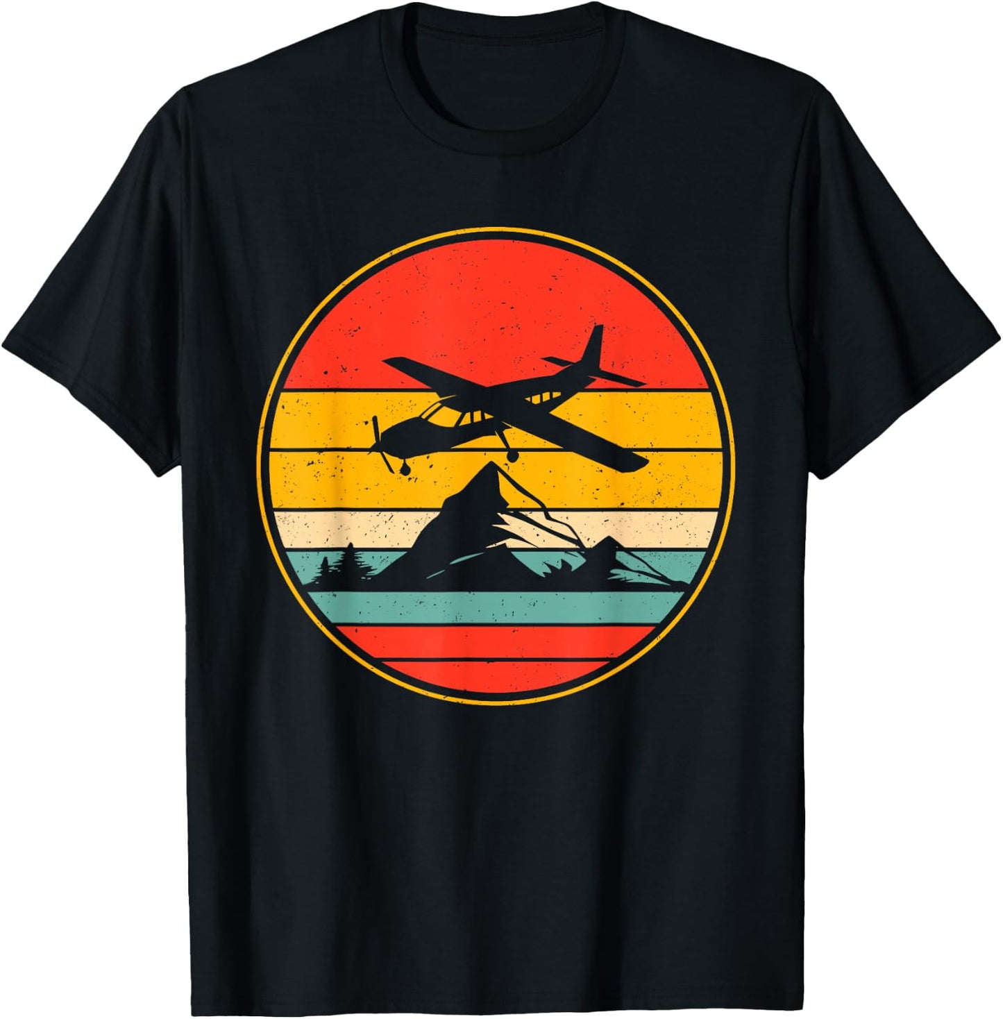 Airplane Over Mountains Design For Airplane Pilot T-Shirt - T-Shirt | Black