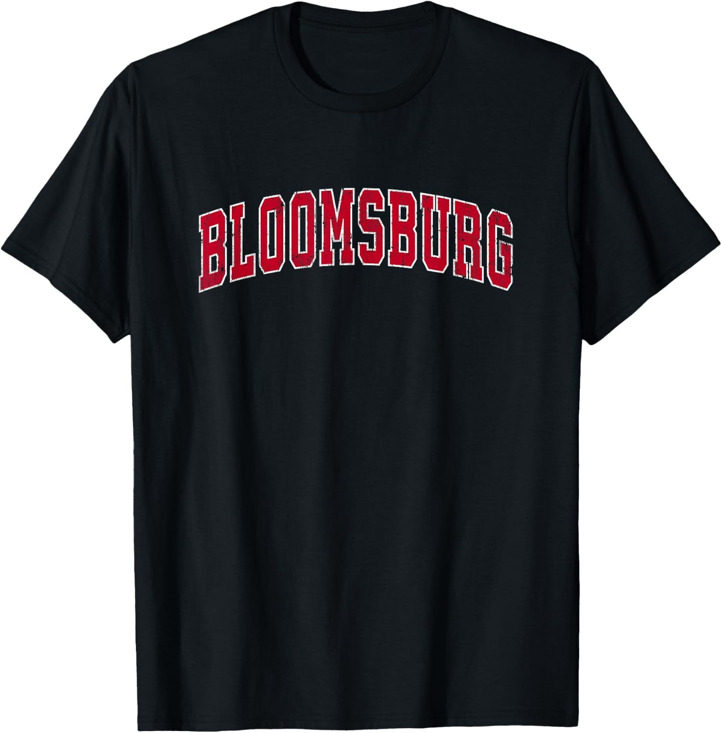 Bloomsburg Pennsylvania PA Vintage Sports Design Red Design T-Shirt - T-Shirt | Black