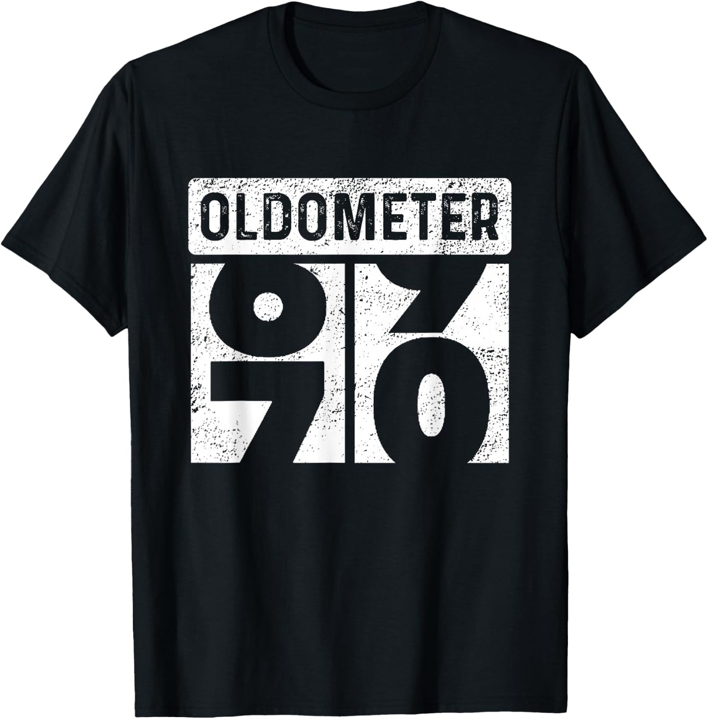 Oldometer Odometer Funny 70th Birthday Present Turning 70 T-Shirt - T-Shirt | Black