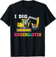 I Dig Kindergarten Construction Truck Back To School T-Shirt - T-Shirt | Black