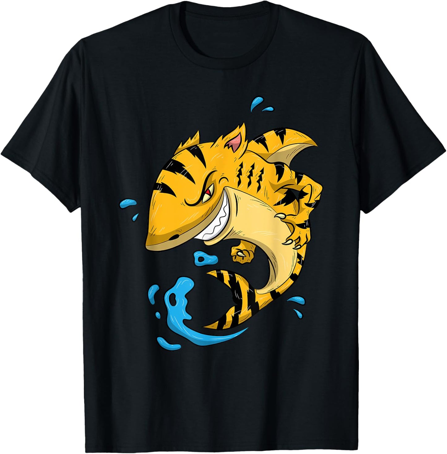 Tiger Shark Shirt Tigershark Boys Men Kids Predators Present T-Shirt - T-Shirt | Black