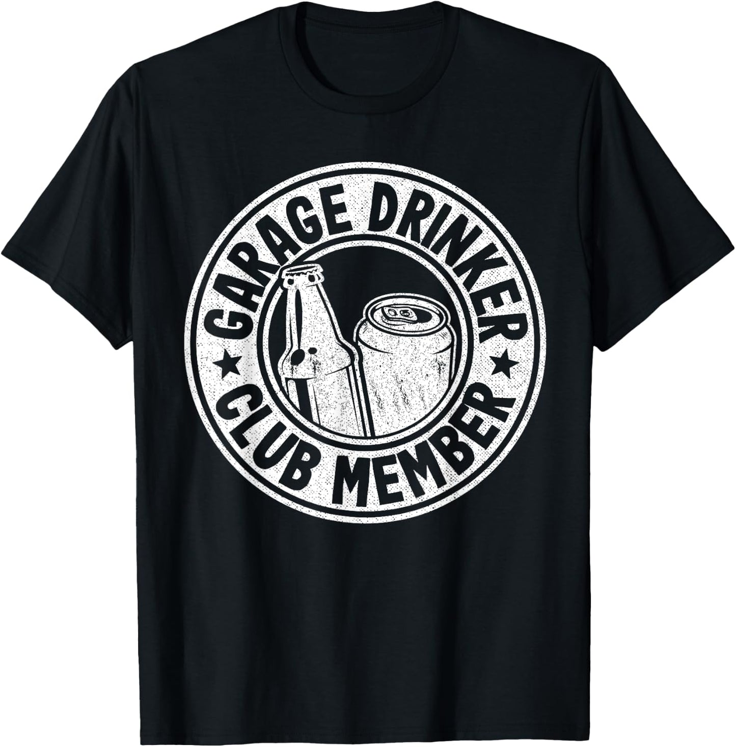 Beer Drinking American Flag Garage Drinker Club Member T-Shirt - T-Shirt | Black
