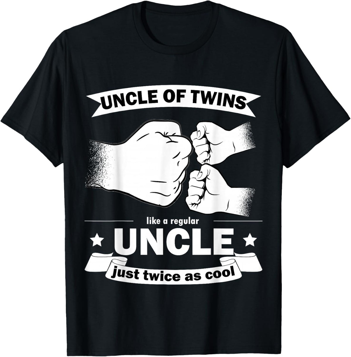 Uncle of Twins Baby Party Announcement T-Shirt - T-Shirt | Black