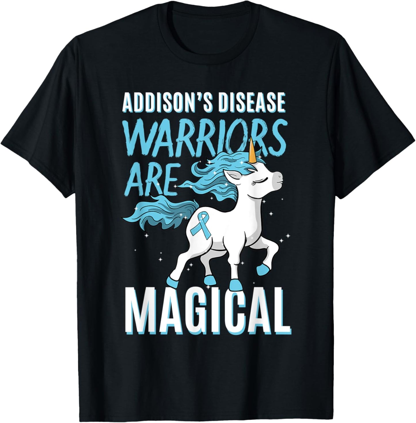 Addison's Disease Warrior Hypocortisolism Unicorn Lover T-Shirt - T-Shirt | Black