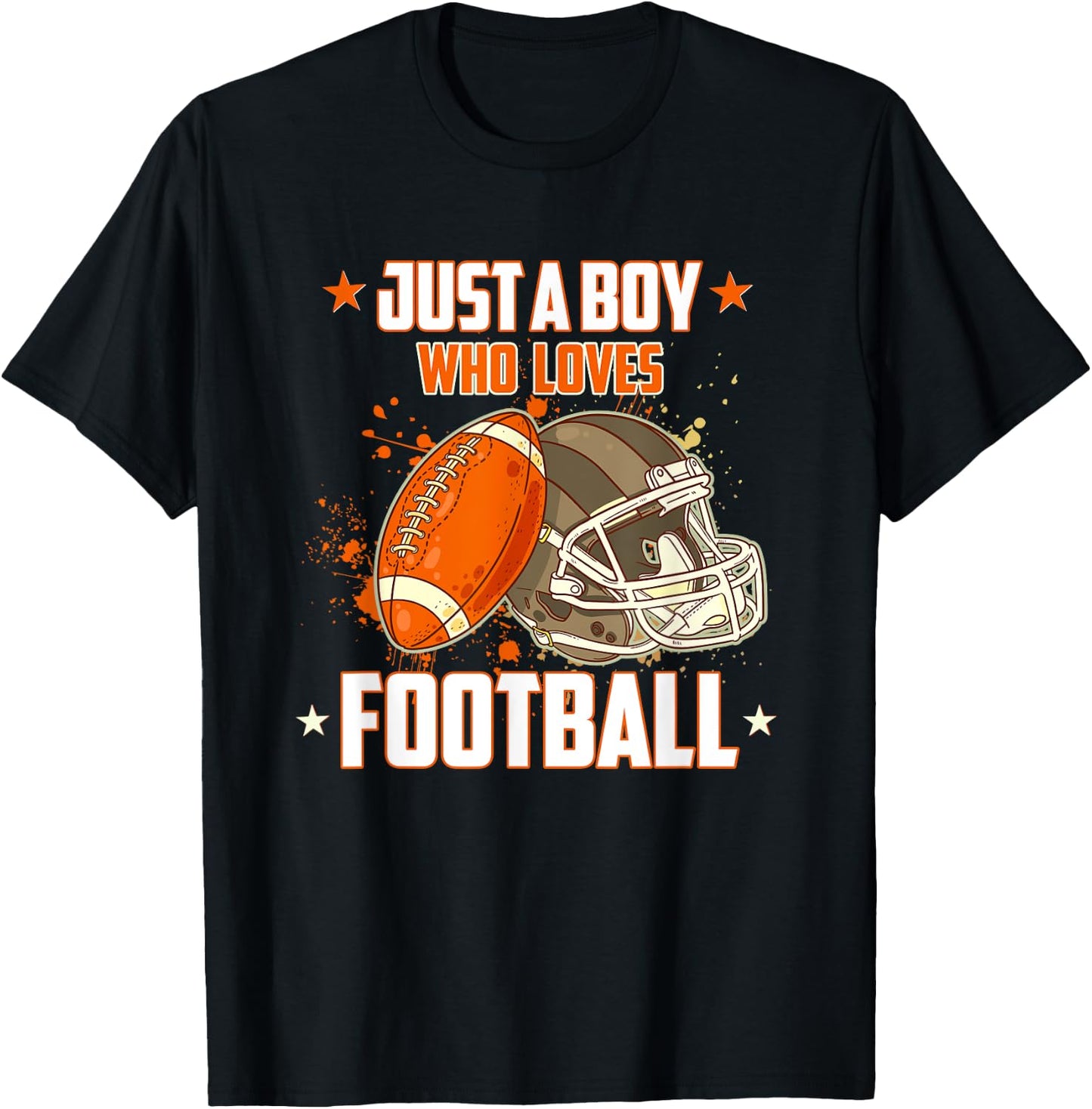 American Football Helmet Just A Boy Who Loves Football T-Shirt - T-Shirt | Black