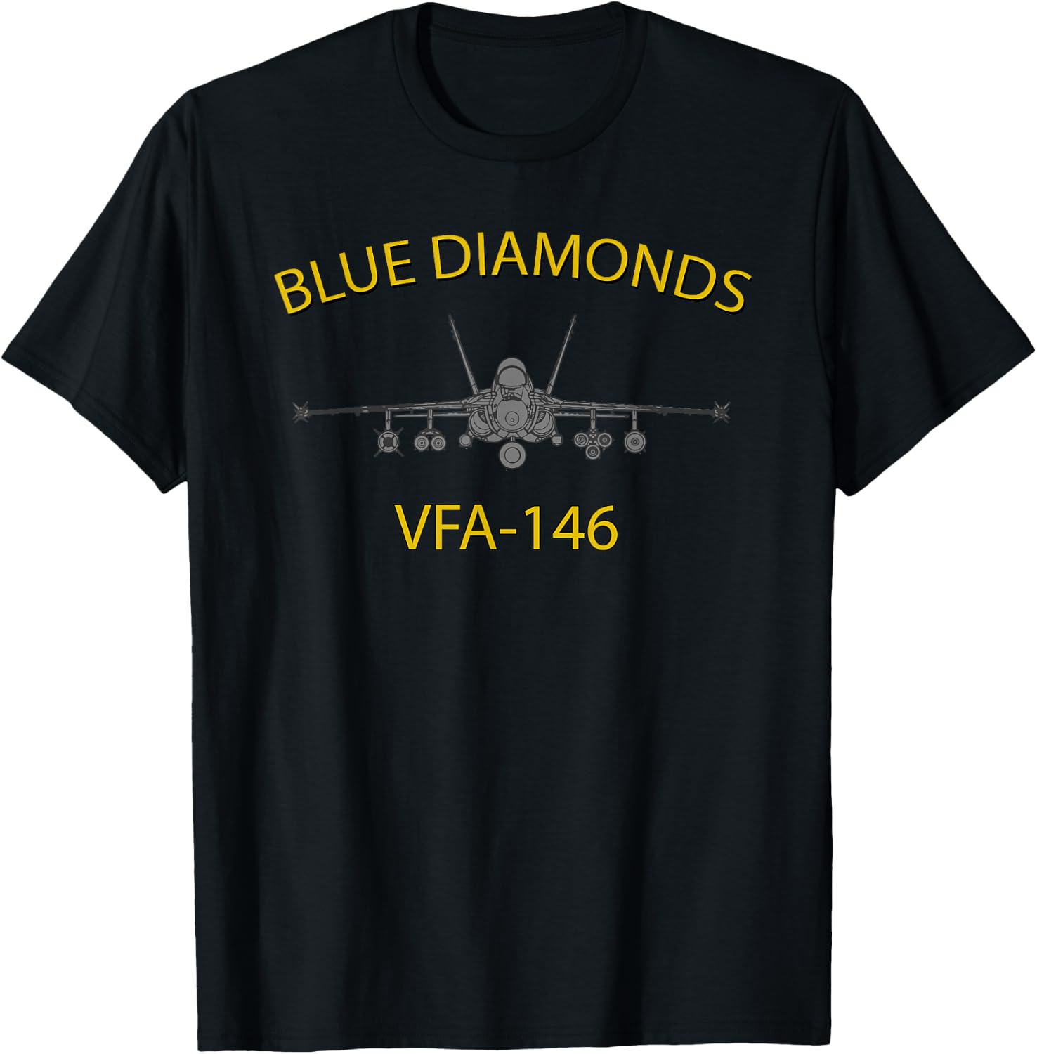 VFA-146 Blue Diamonds Strike Fighter Squadron F-18 Hornet T-Shirt - T-Shirt | Black