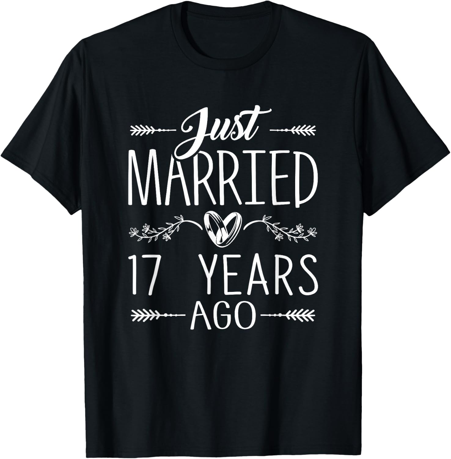 17th Wedding Anniversary 17 Year Anniversary Couple Matching T-Shirt - T-Shirt | Black