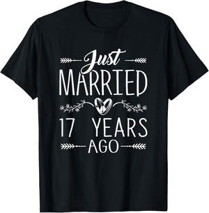 17th Wedding Anniversary 17 Year Anniversary Couple Matching T-Shirt - T-Shirt | Black