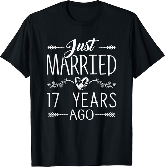 17th Wedding Anniversary 17 Year Anniversary Couple Matching T-Shirt - T-Shirt | Black