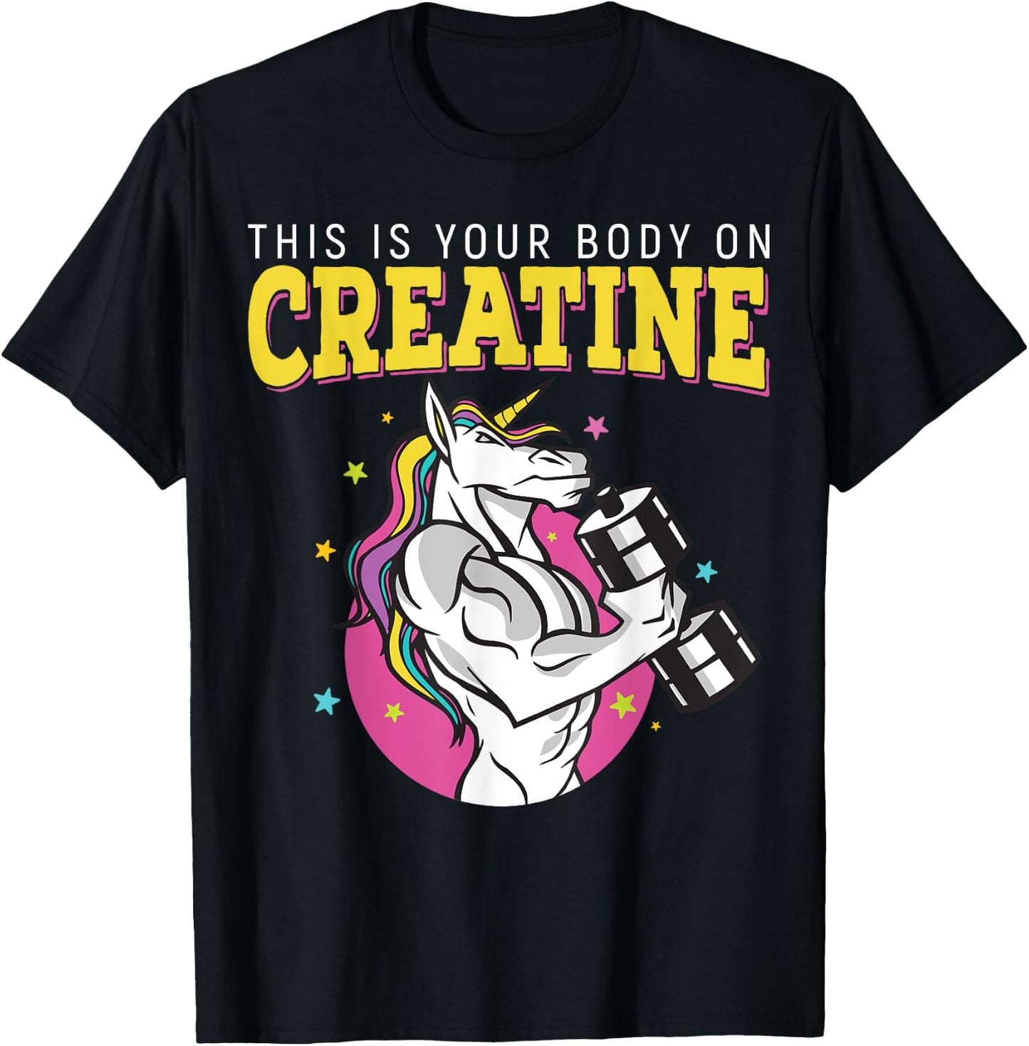 This Is Your Body On Creatine Gym Fitness Weightlifting T-Shirt - T-Shirt | Black