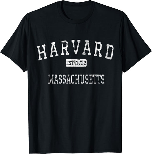 Harvard Massachusetts MA Vintage Small T-Shirt - T-Shirt | Black