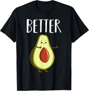 Better Half Avocado Matching Couple Valentine's Day Wedding T-Shirt - T-Shirt | Black