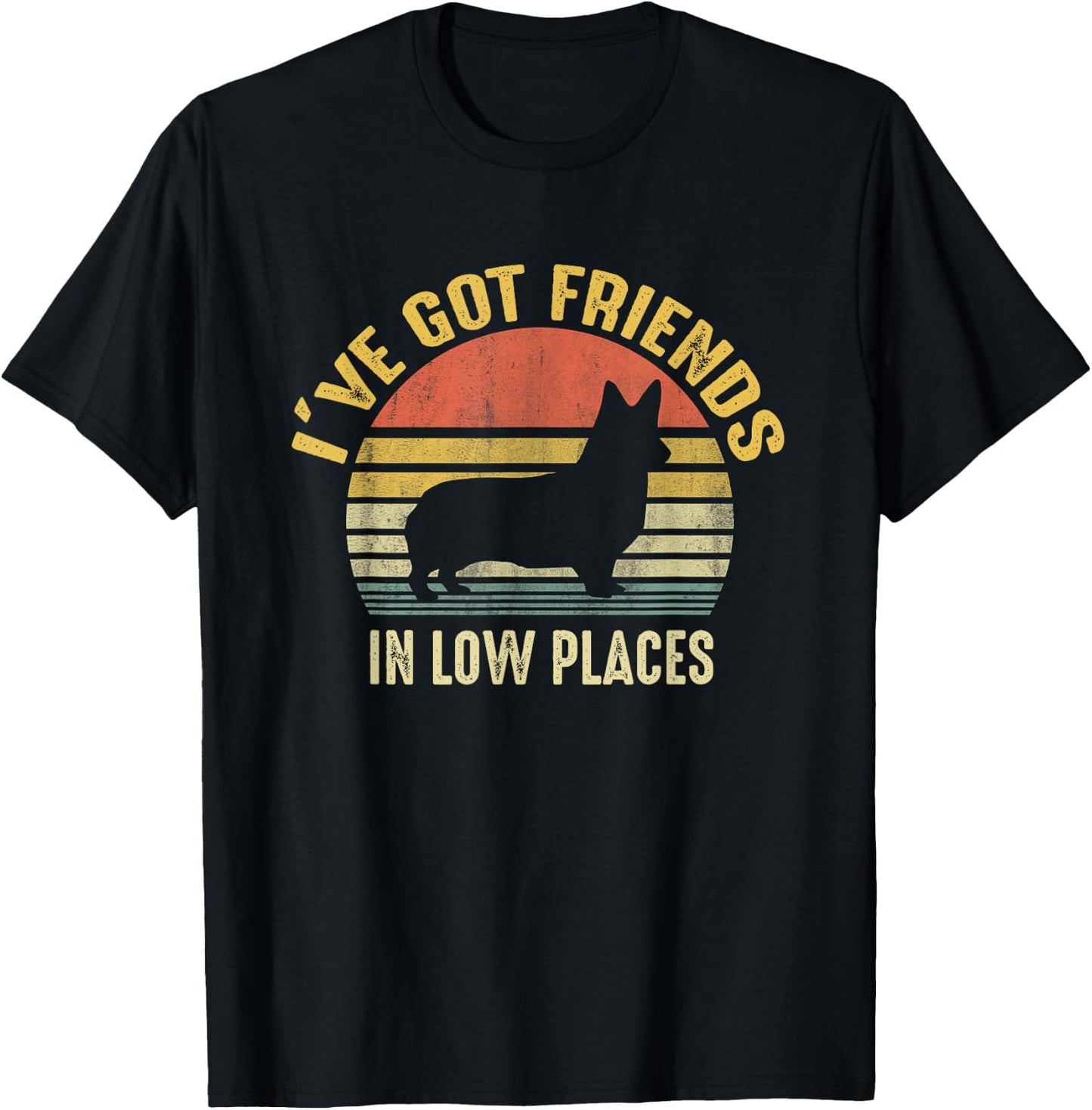 Corgi I've Got Friends In Low Place Gifts For Corgi Mom Dog Women T-Shirt - T-Shirt | Black