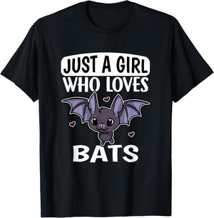Just A Girl Who Loves Bats Funny Bat Costume T-Shirt - T-Shirt | Black