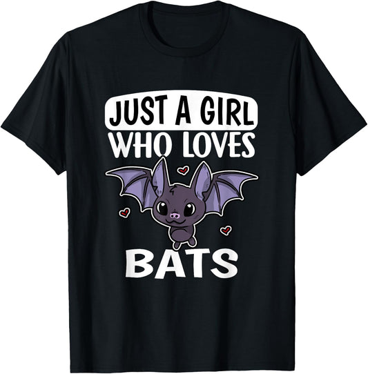 Just A Girl Who Loves Bats Funny Bat Costume T-Shirt - T-Shirt | Black