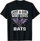 Just A Girl Who Loves Bats Funny Bat Costume T-Shirt - T-Shirt | Black