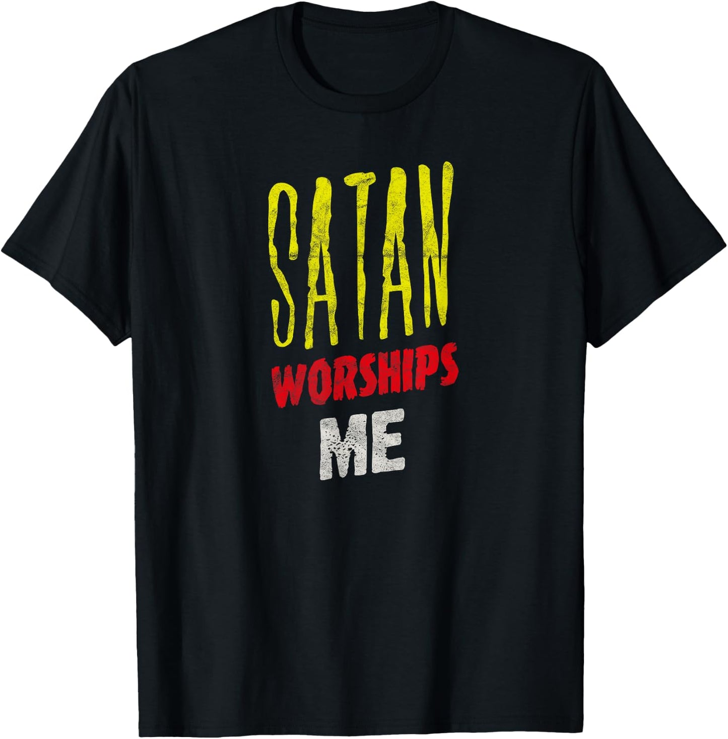 Satan Worships Me Occult Grunge Baphomet Antichrist Punk T-Shirt - T-Shirt | Black