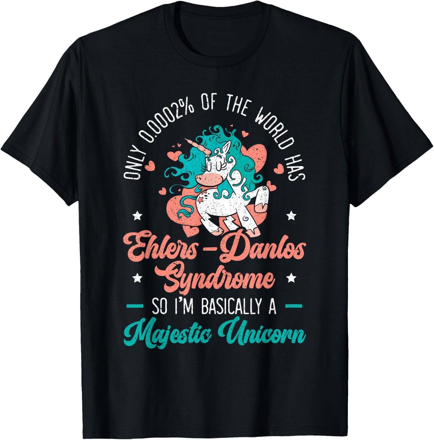 Unicorn Lover Ehlers-Danlos EDS and HSD Awareness Month T-Shirt - T-Shirt | Black