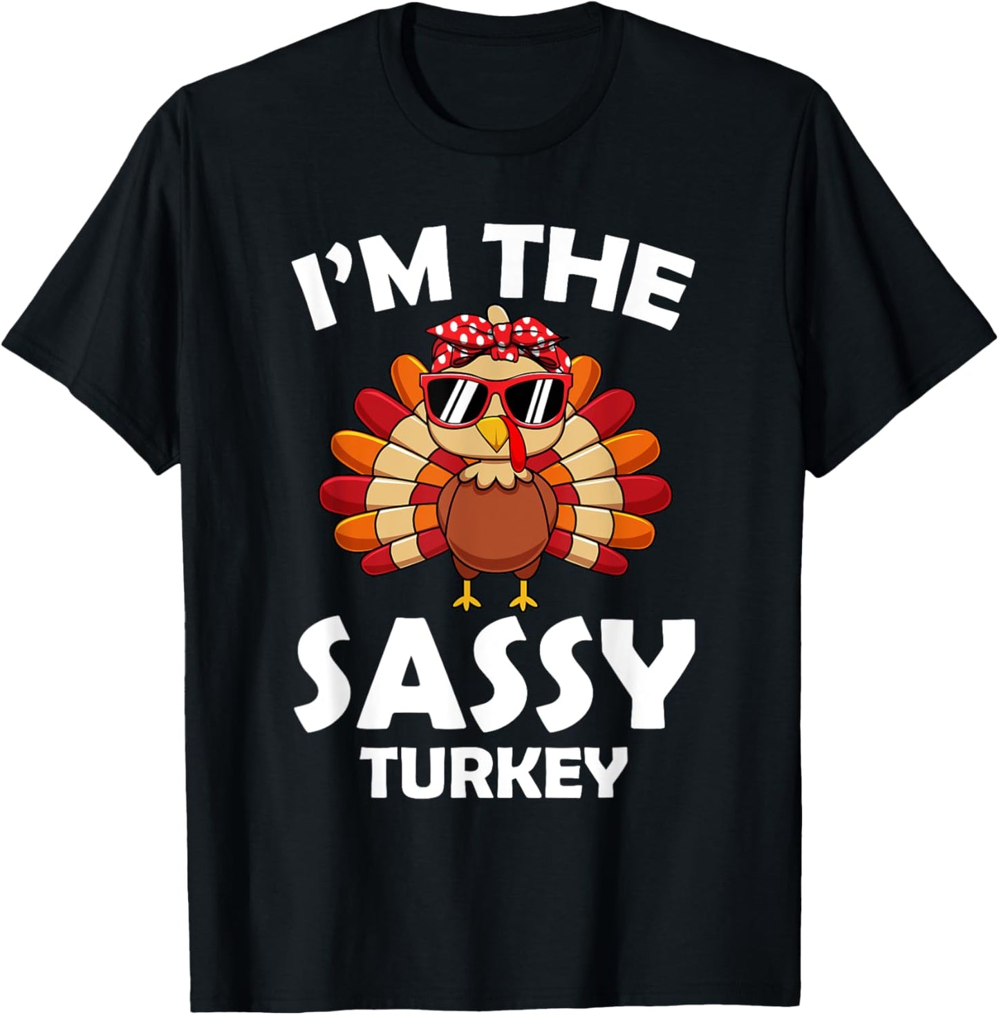 Sassy Turkey Family Group Matching Thanksgiving Party T-Shirt - T-Shirt | Black